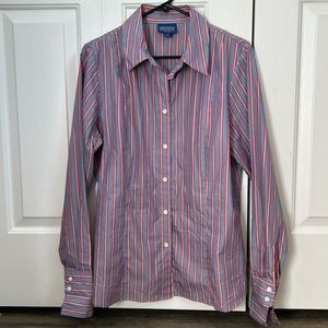 Pendleton Womens Long Sleeve Button Up Silk Blend Blouse Size 14